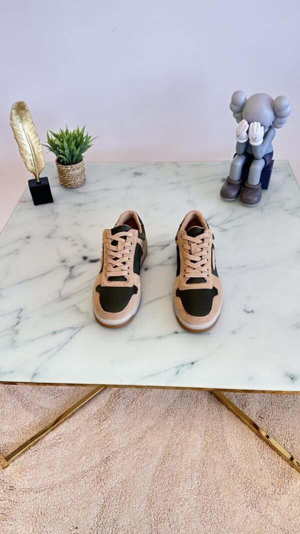 PRADA DOWNTOWN SUEDE SNEAKER BEIGE/GREEN - Afbeelding 3