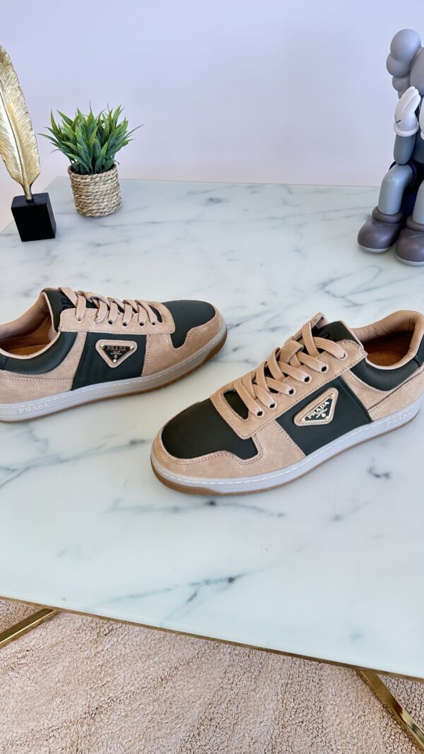 PRADA DOWNTOWN SUEDE SNEAKER BEIGE/GREEN - Afbeelding 5