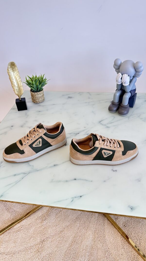 PRADA DOWNTOWN SUEDE SNEAKER BEIGE/GREEN - Afbeelding 4