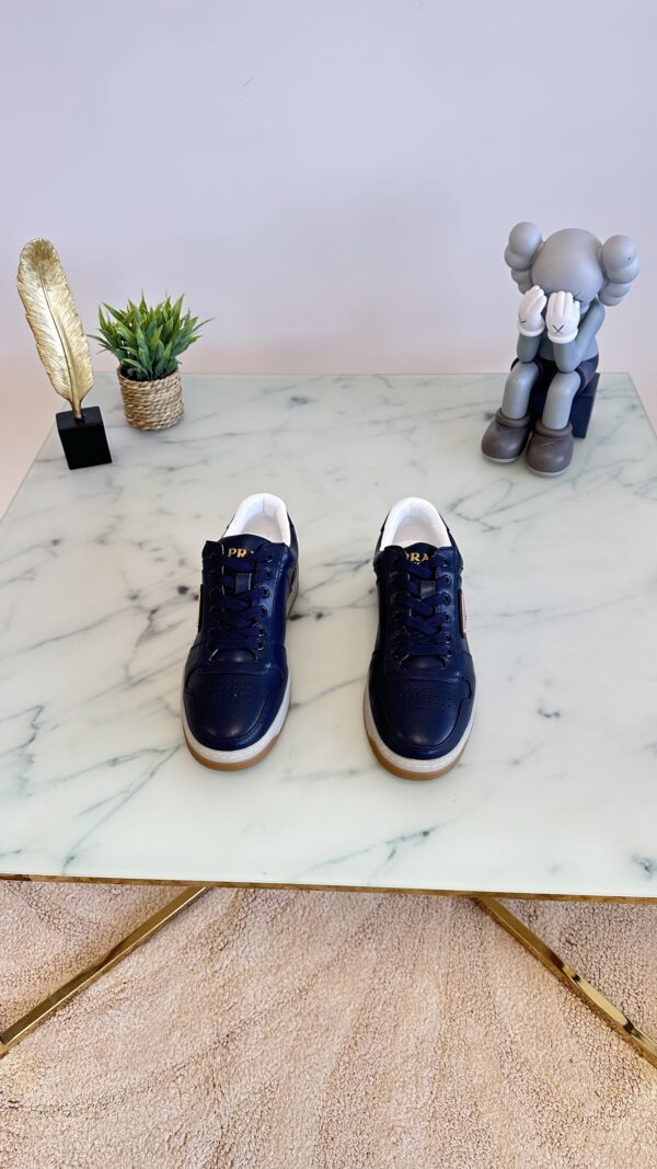 PRADA DOWNTOWN LEATHER SNEAKER BLAUW - Afbeelding 3