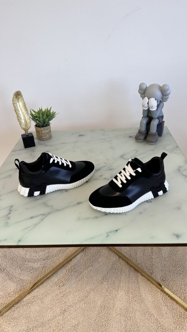 HERMES BOUNCING SNEAKER ZWART/WIT LEATHER - Afbeelding 2
